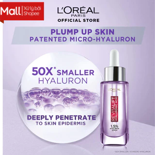 SERUM L'OREAL siêu cấp ẩm & giảm nếp nhăn Revitalift Pure Hyaluronic Acid 1.5% 30ml - GTB Beauty