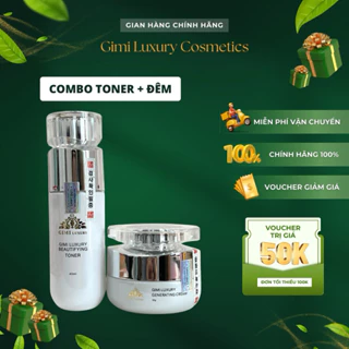 {Chính Hãng 100%} ComBo Kem Đêm + Toner (nước hoa hồng)  GiMi Luxury Hàn Quốc,dưỡng trắng,làm sạch sâu