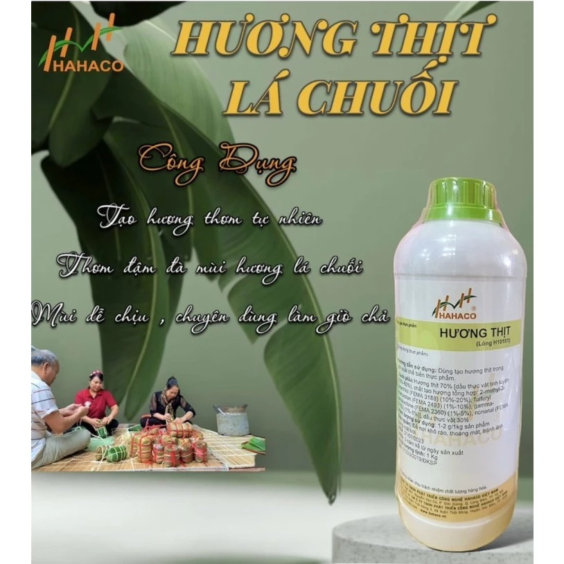 Hương thịt dạng lỏng thơm mùi lá chuối VDN – Chuyên dùng cho giò lụa truyền thống, chả,…sản phẩm gói bằng lá chuối