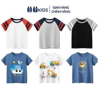 Áo thun bé trai ngắn tay 27Kids áo cộc nam 100% Cotton cho trẻ từ 2-10 tuổi BSTS2