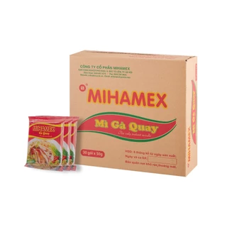 Thùng 30 gói mì MIHAMEX_ HV Gà Quay (50 gr) ăn liền hảo ba gói tôm miền hảo muối chấm khô xào thùng đại