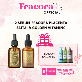 [Tặng 1 Lotion] [Saitai+VitaminC_30ml] Combo 2 Serum Fracora Golden VC Extract&Serum Fracora Saitai Extract