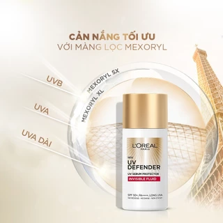 Kem chống nắng x20 thoáng da mỏng nhẹ L'Oreal Paris UV Defender Serum Size  50ml SPF 50++