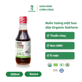 Nước tương mật hoa dừa sokfarm 500ml nước tương từ muối biển và mật hoa dừa không chất bảo quản