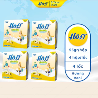 Combo 4 Váng sữa trẻ em Hoff vani cho bé ăn dặm bổ sung protein canxi hỗ trợ hệ miễn dịch, 4 lốc (16 hộp x 55g)