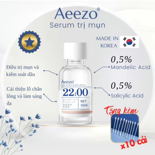 Serum ngăn ngừa mụn AEEZO 22:00 giảm thâm, se khít lỗ chân lông tinh chất salicylic, mandelic 30ml