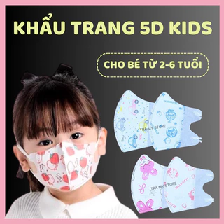 [100 chiếc] khẩu trang 5D trẻ em họa tiết cho bé từ 2 - 6 tuổi