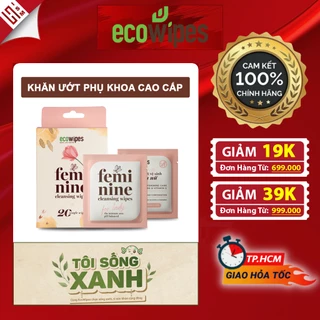 Khăn ướt phụ khoa cao cấp vệ sinh vùng kín phụ nữ EcoWipes Hương hoa Daisy ( Travel size/ 1 Gói)