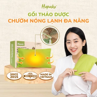 Gối Thảo Dược Chườm Nóng Hapaku - Giảm Nhức Mỏi Cổ Vai Gáy Đau Bụng Kinh, Làm Nóng Bằng Lò Vi Sóng