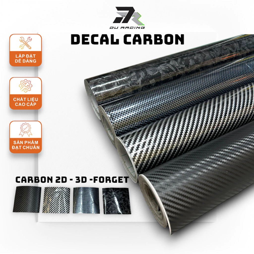 Decal carbon dán ô tô, xe máy, dán láp tóp, điện thoại - Vân carbon 2D, 3D, Forget