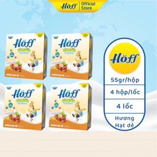 Combo 4 Váng sữa trẻ em Hoff hạt dẻ cho bé ăn dặm bổ sung protein canxi hỗ trợ hệ miễn dịch, 4 lốc (16 hộp x 55g)