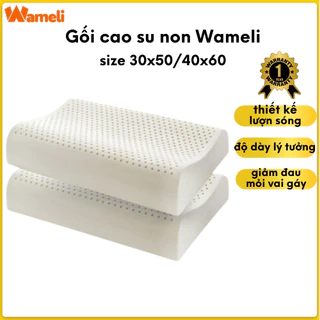 Gối cao su non Wameli chất lượng cao size 30x50/40x60 chống đau mỏi vai gáy, mặt gối thoáng khí, giúp ngủ ngon