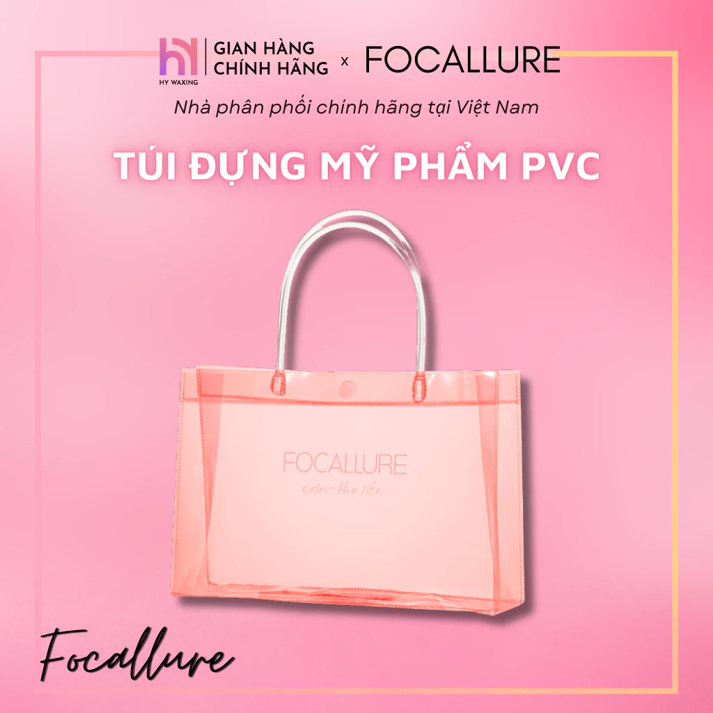 Túi xách FOCALLURE đựng Mỹ phẩm bằng PVC trong suốt chống thấm nước chuyên dụng