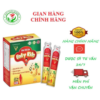 Siro Sâm Yến Sào Baby Kids Vicha hộp 24 gói 10ml giúp bồi bổ có thể, ăn ngon, hỗ trợ nâng cao sức đề kháng