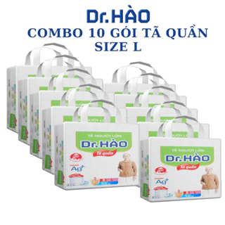 Tã quần người lớn Dr.Hào size L bỉm quần người già người bệnh siêu thấm khử mùi khô thoáng(10 gói)