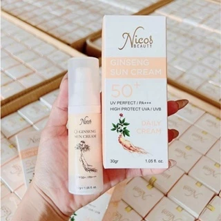 Kem Chống Nắng Vật Lý Rễ Sâm Nicos 30ml - Chống Nắng SPF 50++