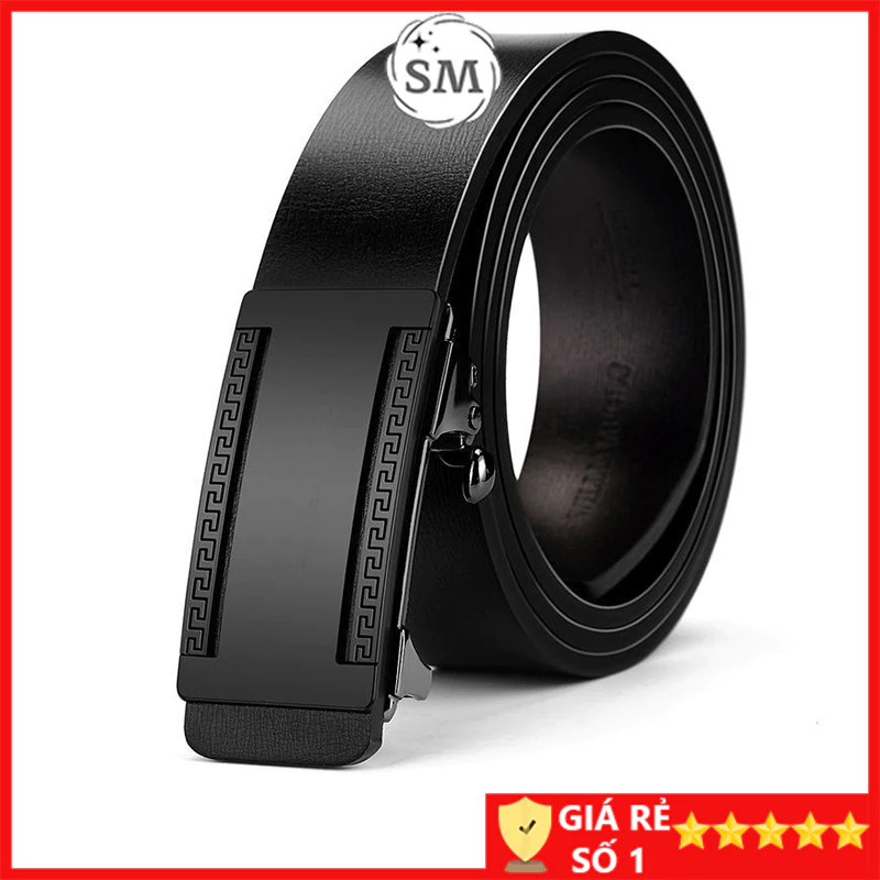 Thắt lưng nam màu đen Dây lưng nam cao cấp thời trang Dây nịt da khóa tự động ĐHT3