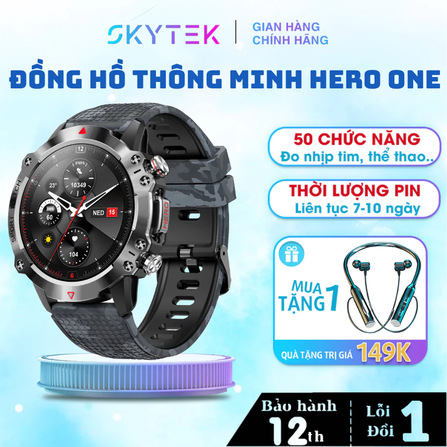 Đồng hồ thông minh Smart watch Hero One Pro, đồng hồ thể thao đo nhịp tim, chuyên dụng thể thao