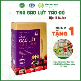 Trà Gạo Lứt Táo Đỏ Kỉ Tử Hoa Cúc Cỏ Ngọt Đẹp Dáng Khỏe Da Hộp 15 Gói Túi Lọc