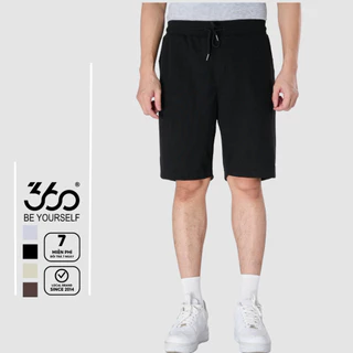 Quần short nam đen trắng xám nâu form rộng thương hiệu 360Boutique quần sooc lửng chất liệu cotton thoáng mát - QSNOL510