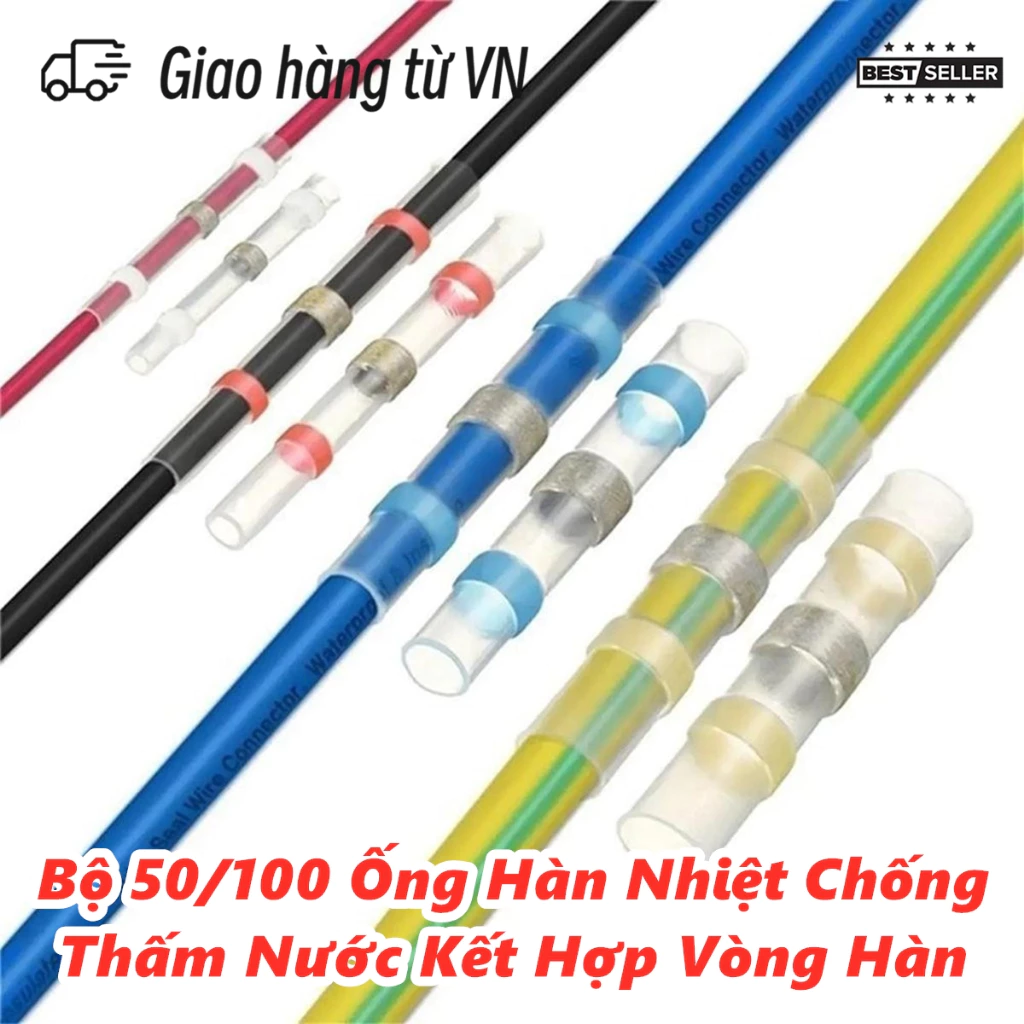 100 Chiếc Vòng Hàn Co Nhiệt Dây Thiết Bị Đầu Cuối Kết Nối Thiết Bị Đầu Cuối