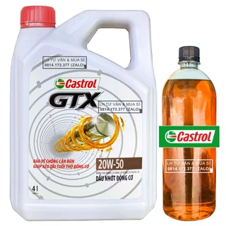 Dầu nhớt ô tô,  xe hơi Castrol GTX 20w50 (Máy xăn.g và máy dầu ) 5L - Chính Hãng Castrol