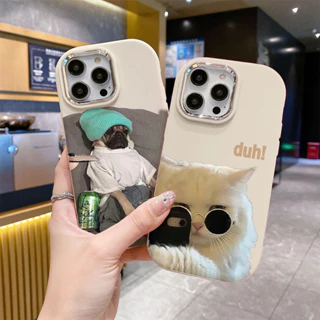 Ốp lưng Iphone XS/11 Pro/12/13 PM/14+/15 Pro/....chống sốc TPU viền bạc kim loại in hình đeo kính