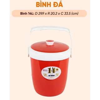 Thùng Đá Tròn Giữ Nhiệt 14L, Cao Cấp, Nhựa HƯNG THUẬN LỢI