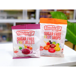 (HÀNG ÚC) Kẹo dẻo và Kẹo trái cây KHÔNG ĐƯỜNG Double'D' SUGARFREE, Glutenfree Fruit Candy gói 90GR