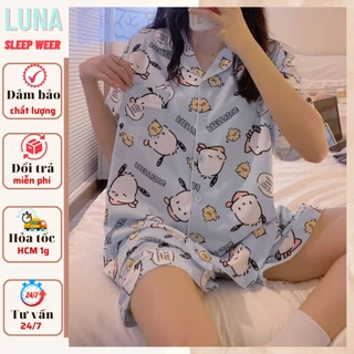 Set đồ bộ ngủ pijama mặc ở nhà phong cách hàn quốc CARY đồ ngủ nữ hoạt hình cộc tay quần đùi mùa hè cute