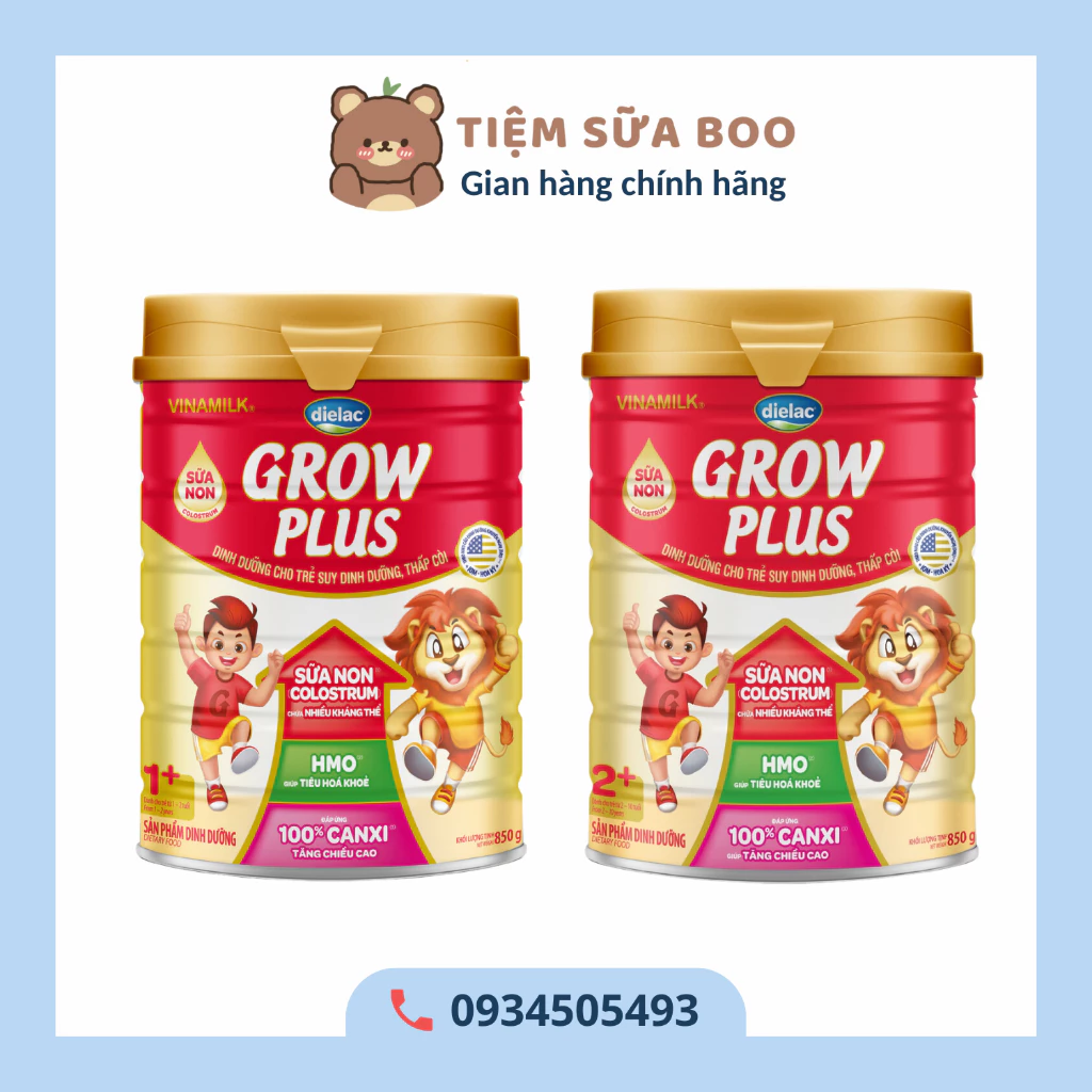 Sữa bột Dielac Grow Plus 1+ và 2+ - Hộp thiếc 850g