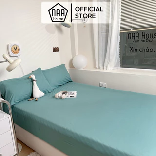 [HÌNH THẬT] Bộ ga gối Cotton đơn sắc NAA HOUSE loại 1 mềm mịn đủ size