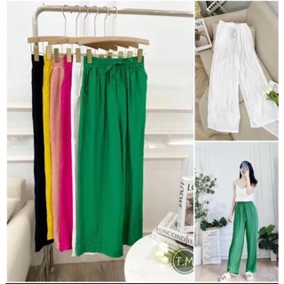 [6 SIZE 45-75KG TÙY CHIỀU CAO] QUẦN LINEN LỤA ỐNG SUÔNG HOT TREND NỮ THỜI TRANG ĐI CHƠI, ĐI LÀM