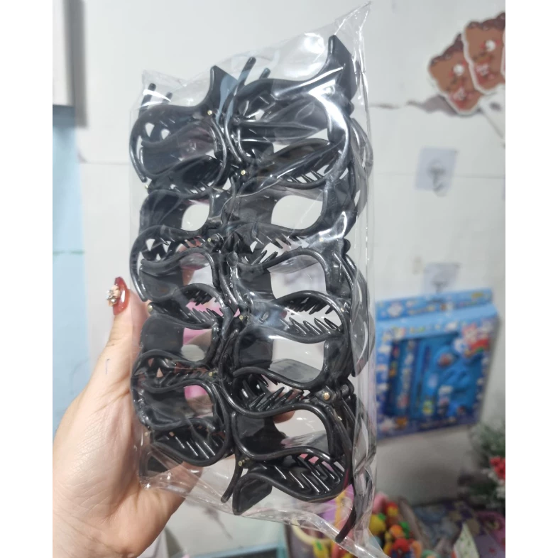 Sỉ Lốc 12 Kẹp Càng Cua 3 răng 5 Răng Đen Bóng cao cấp.