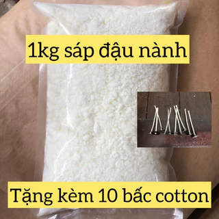 [Tặng bấc nến] 1kg sáp đậu nành tự nhiên làm nến thơm an toàn tặng bấc cotton - Tự làm nến thơm handmade