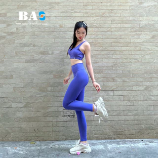 Đồ tập gym nữ, áo bra thiết kế chéo lưng trẻ trung phối legging lửng cạp cao - S40029