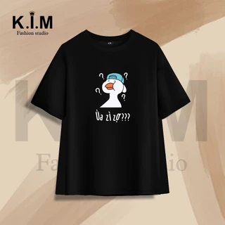 Áo thun KIM VỊT NGƠ NGÁC unisex form rộng cổ tròn, cotton 2 chiều siêu thấm hút -SLG03