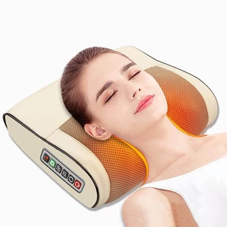 Gối massage cổ vai gáy, máy massage hồng ngoại cao cấp xoay đảo chiều, tiết kiệm năng lượng - Hàng Chính Hãng