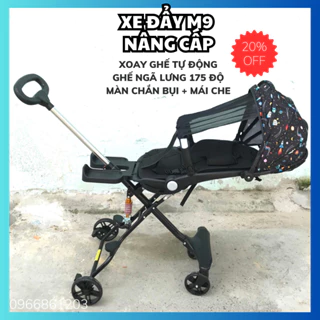 Xe đẩy M9 có bàn ăn cho bé sơ sinh, xe đẩy ngã lưng 180 độ và xoay chiều tự động 360 độ (BH 6 Tháng)