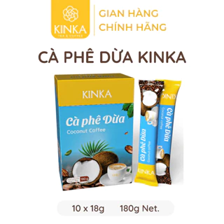 Cà phê KINKA dừa 180gr (10 gói x 18g) - cà phê hoà tan, vị dừa, thơm béo