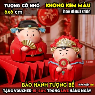 Tượng tô màu, CẶP CÔ DÂU - CHÚ RỂ MẬP, size M, tượng thạch cao (Không kèm màu), quà tặng ngày cưới