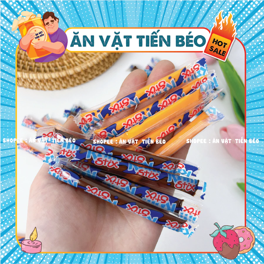 [20 CHIẾC] Kẹo Krim Stix, kẹo mềm tan chảy Krim Stix Rebisco các vị (que 4,3g), Đồ ăn vặt