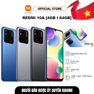 điện thoại Xiaomi Redmi 10a 2sim ram [4GB+64GB] mới Chính Hãng, Chiến Game nặng mượt, Bảo hành 12 tháng - TNN 01