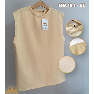 Áo Tanktop ELISA Nam [Áo thun 3 lỗ]-Mã [ENA 104]Cotton trơn dáng rộng sát nách co giãn Năng động