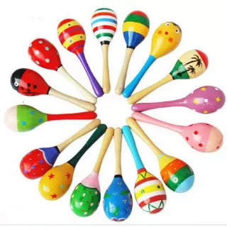 Đồ Chơi Búa Cát Maracas Bằng Gỗ Cho Bé