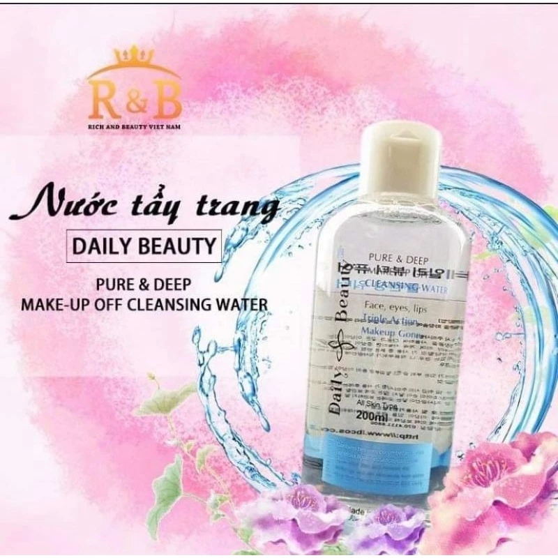 Nước tẩy trang R&B Daily Beauty Pure & Deep Make-up Off Cleansing Water Hàn Quốc.