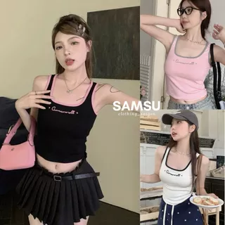 Áo ba lỗ 2 dây bản to phối viền ôm body phong cách Hàn Quốc năng động dễ phối đồ Samsu.clothing_saigon