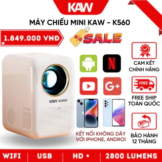 Máy Chiếu Mini KAW K560 Chính Hãng, Máy Chiếu Mini Tại Nhà Giá Rẻ, Full HD 1080, Hệ Điều Hành Android, Bảo Hành 12 Tháng