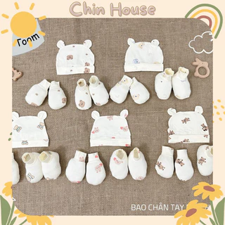 Set mũ, bao tay, bao chân sơ sinh Baby Toom petit QC cao cấp mềm mịn mát