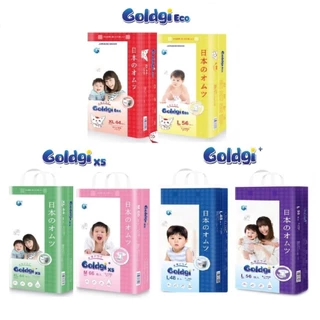 Bỉm dán/quần Goldgi+, Goldgi X5, Goldgi ECO Nhật size Nb86/S76/M66/M54/L56/L48/XL44/XXL32...